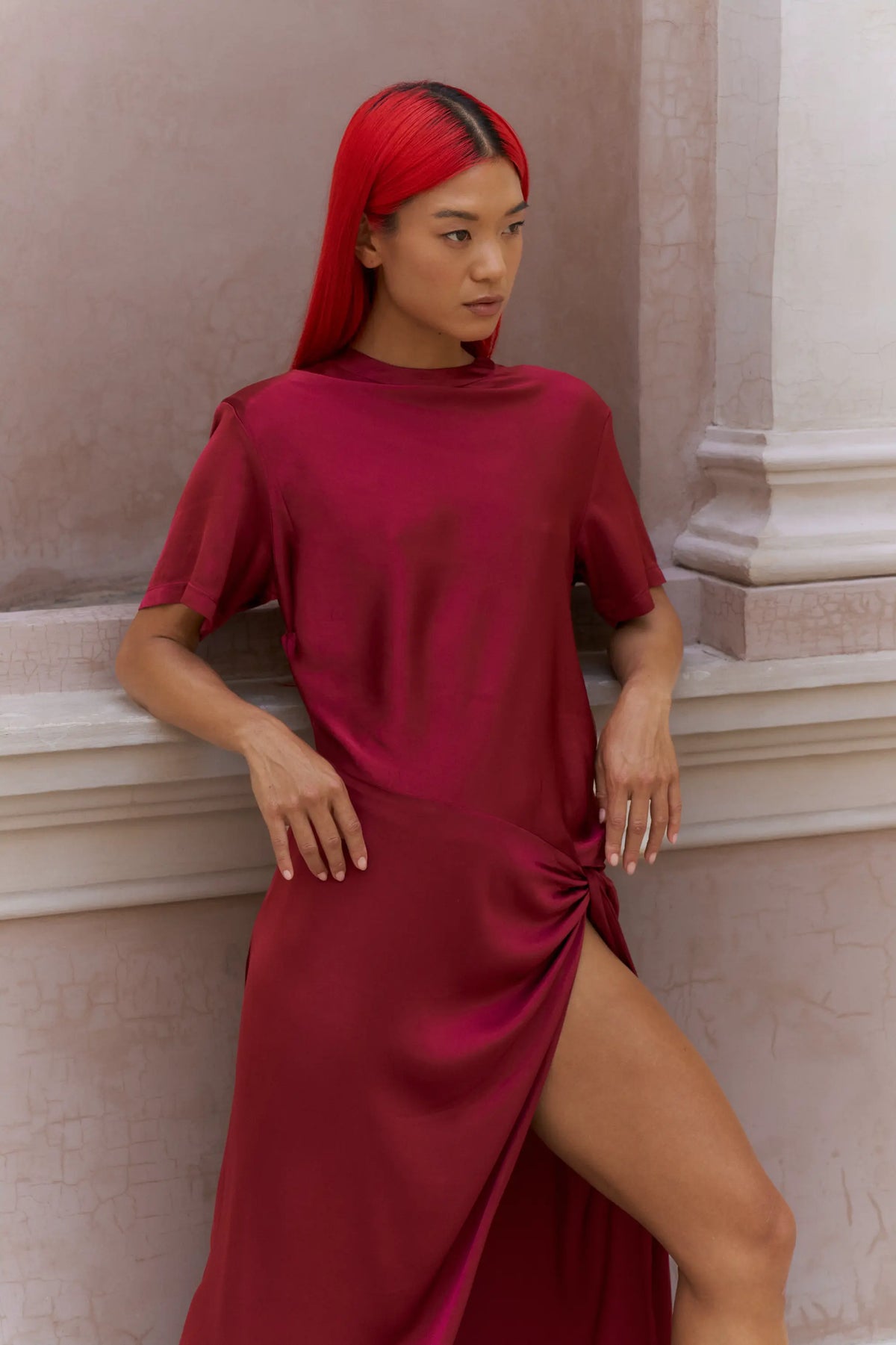 Sarakino Dress — Burgundy