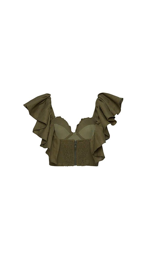 Lou Lou Blouse Khaki - Miss Milne