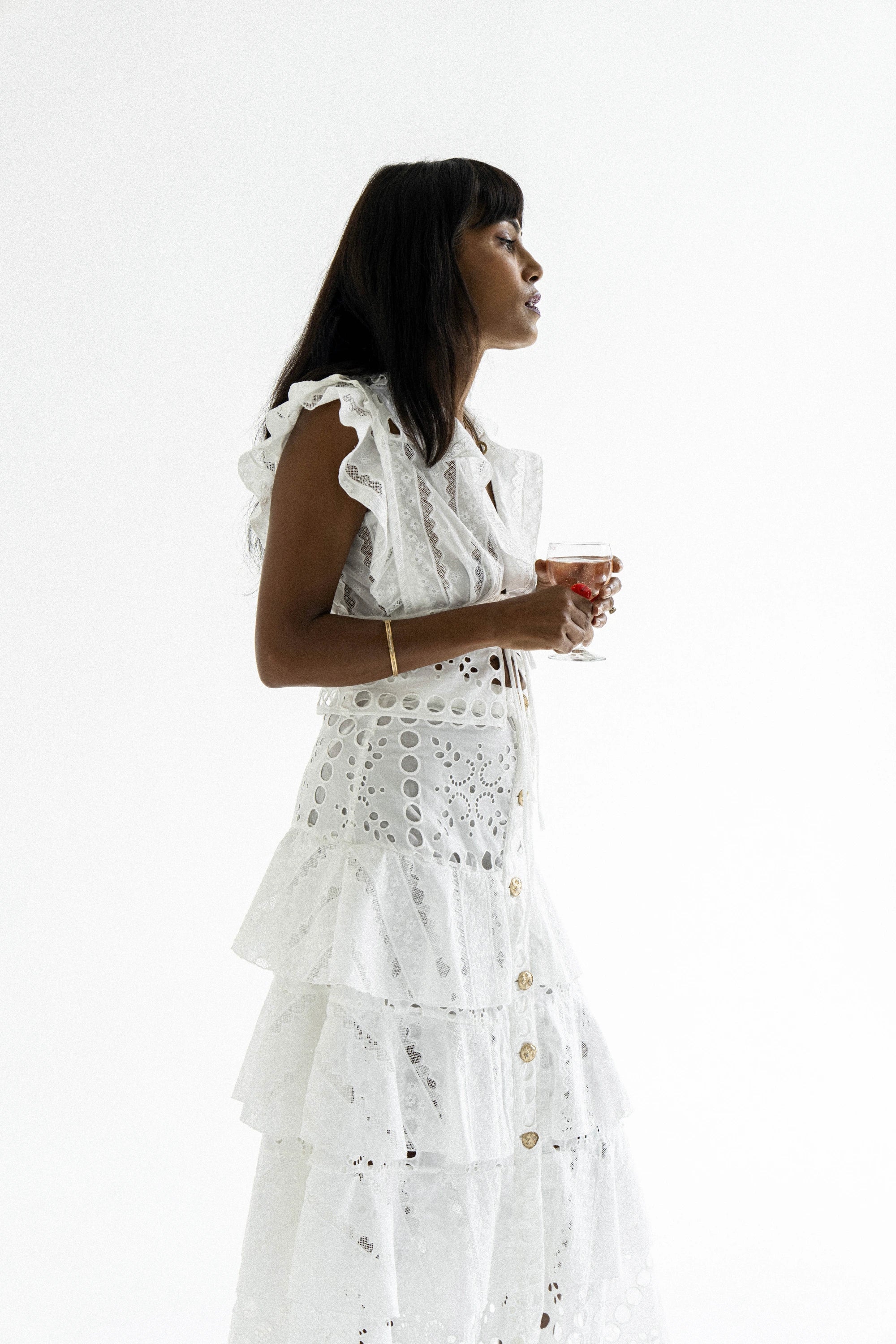 CERISE LACE SKIRT - Miss Milne