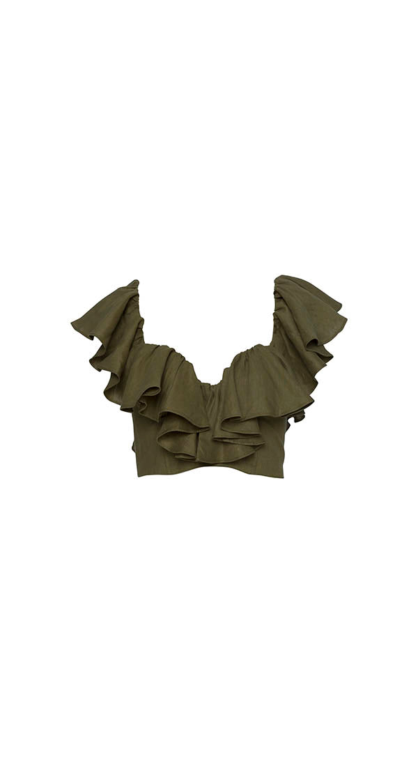 Lou Lou Blouse Khaki - Miss Milne